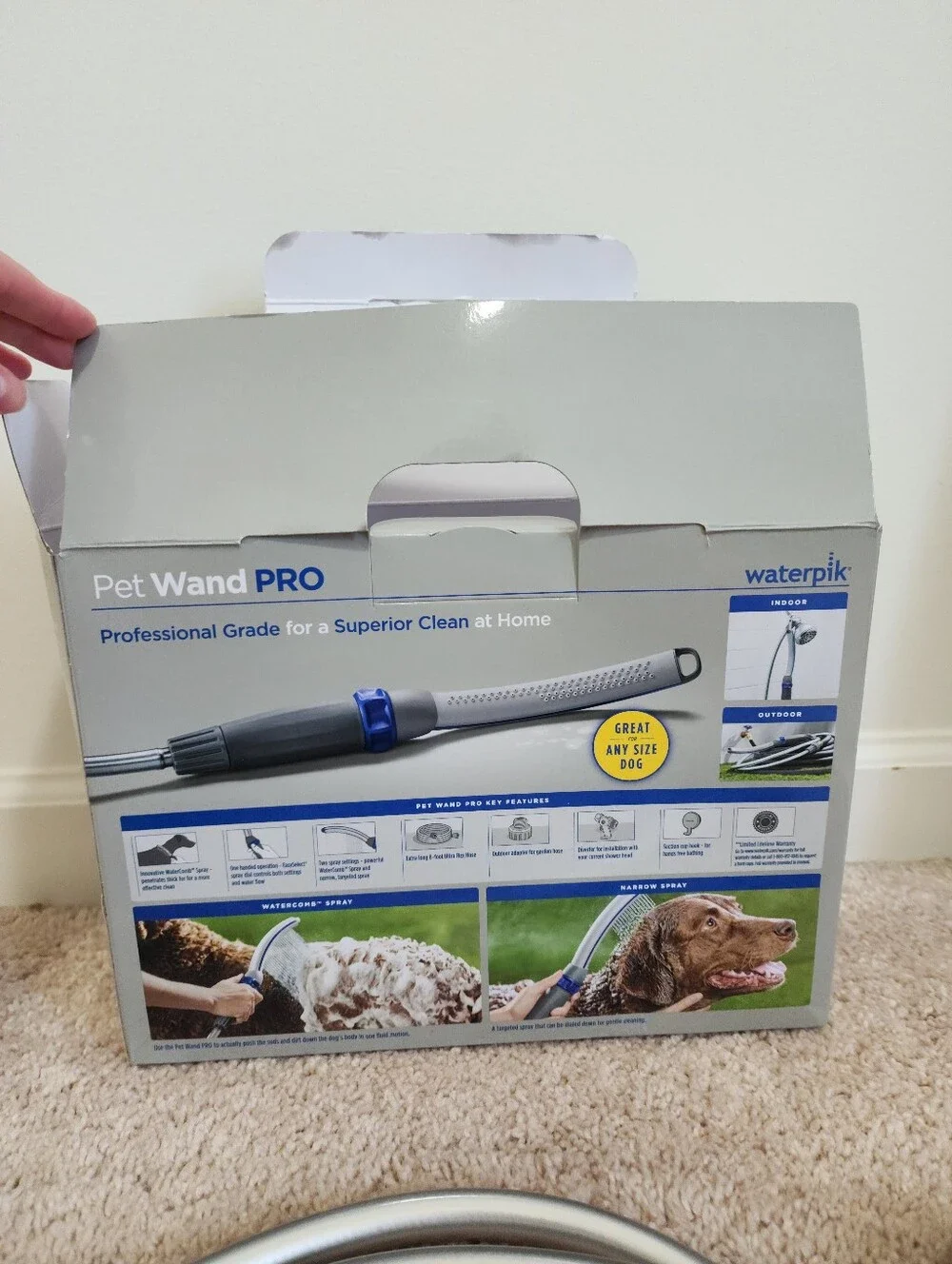 Waterpik Pet Wand Pro Dog Shower Attachment for Fast and Easy Dog Bathing